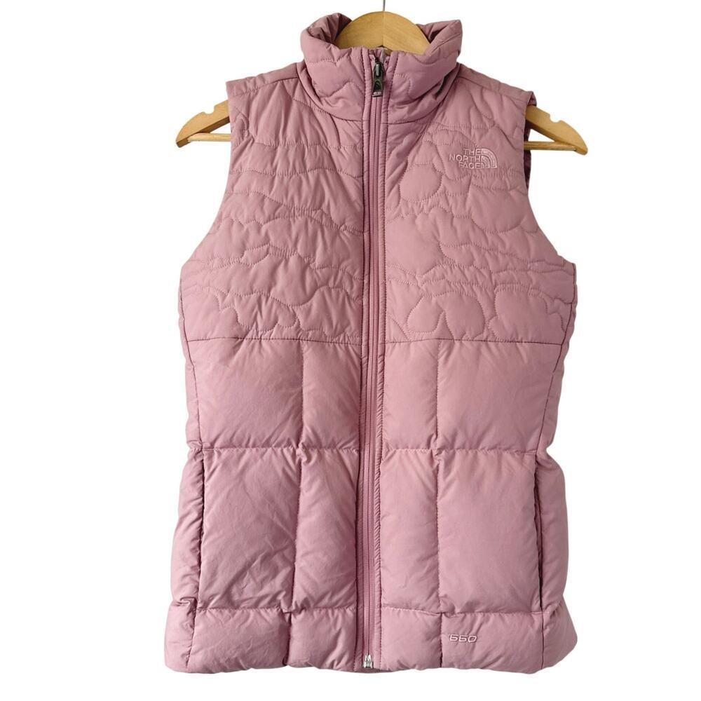 The North Face 550 Goose Down Filled Puffer Vest Mauve Pink Womens XS